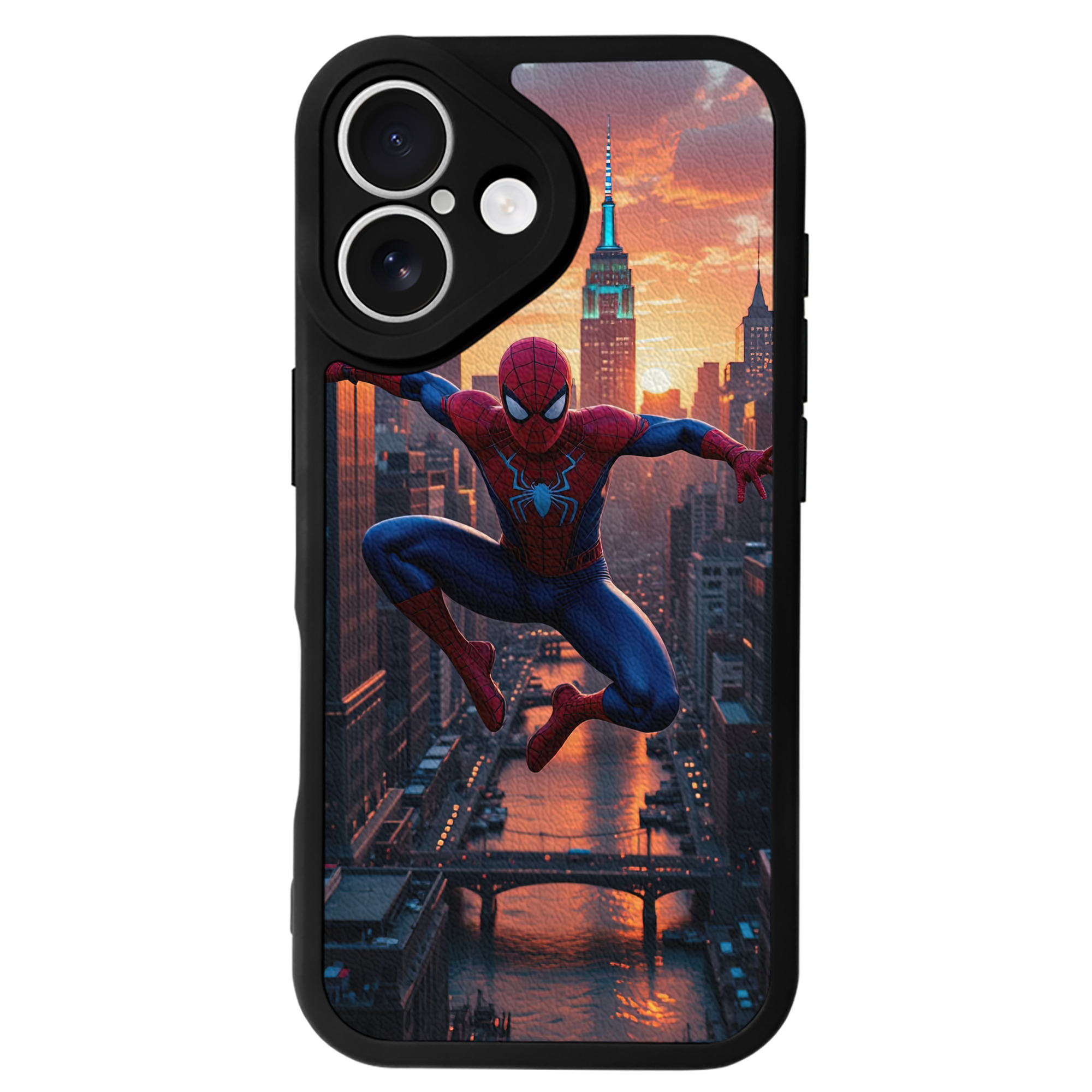 Spider Man スパイダーマン 【iPhone 16シリーズ対応】シリコンスマホケース（レザー調） 材質：シリコン